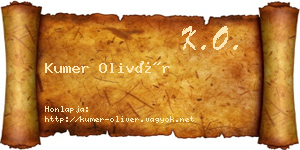 Kumer Olivér névjegykártya